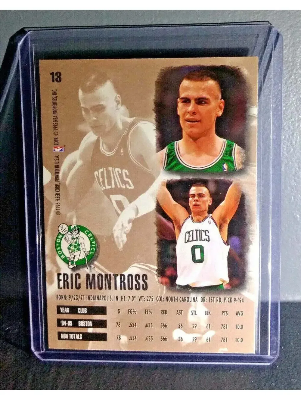 1995-96 Eric Montross Fleer Ultra #13 Basketball Card